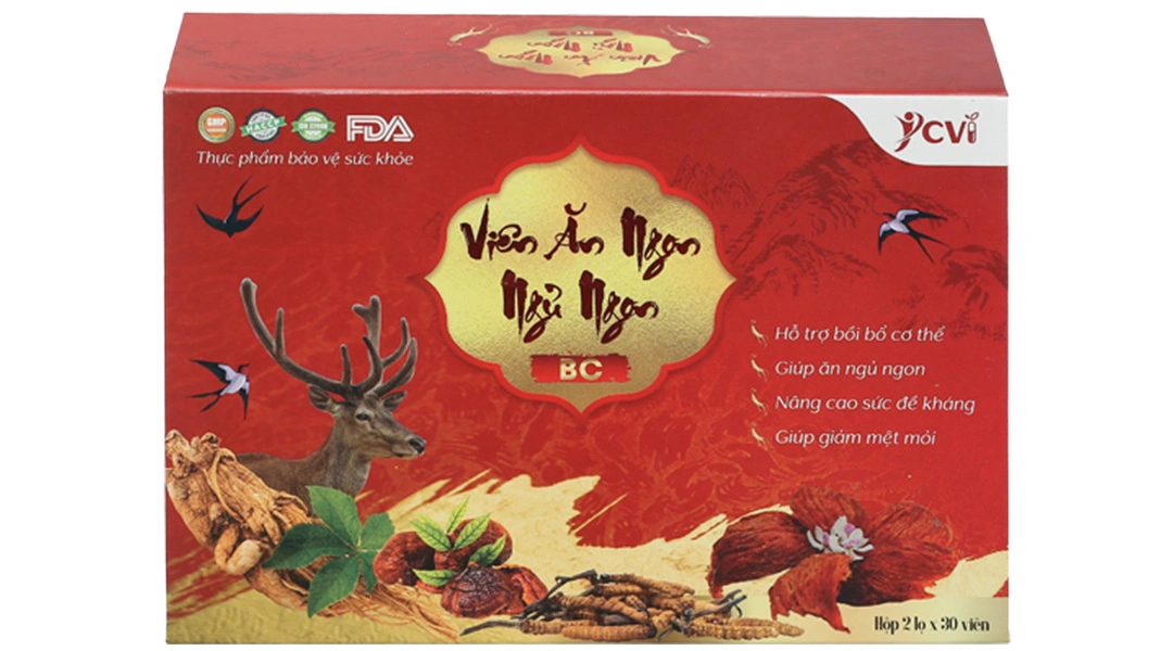Thực phẩm bảo vệ sức khỏe Viên ăn ngon ngủ ngon BC hộp 2 lọ x 30 viên - 1